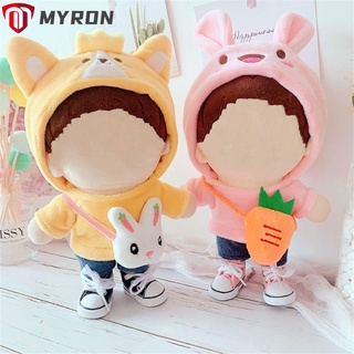 MYRON 20CM Dolls Accessories Baby Doll Clothes Soft Doll Hoodies Doll Clothes Suit Cute Korea Idol Pants Bag Handmade Toy Clothing