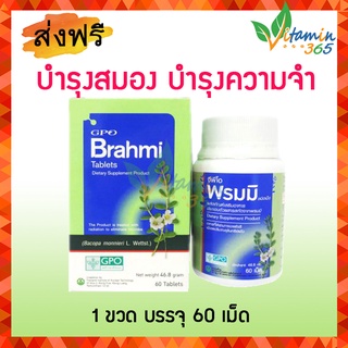 GPO Brahmi พรมมิ จีพีโอ 60 เม็ด องค์การเภสัชกรรม สมุนไพรบำรุงสมอง บำรุงความจำ