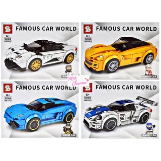 Mega Toys เลโก้รถ ตัวต่อ SEMBO BLOCK 5063-6  เลโก้ รถ แข่ง ขายยกเซ็ต 4 แบบ Famous Car