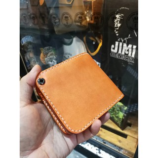 Short wallet หนังวัวฟอกฝาด อิตาลี  สีน้ำตาลอ่อน