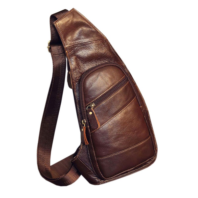 leather travel sling bag