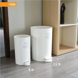 ide'e [1 ชิ้น] ถังขยะพลาสติกขนาดเล็ก รุ่น PN6026 ความจุ 5 ลิตร ถังขยะขนาดเล็ก ถังขยะแบบเหยียบ ถังขยะมินิมอล