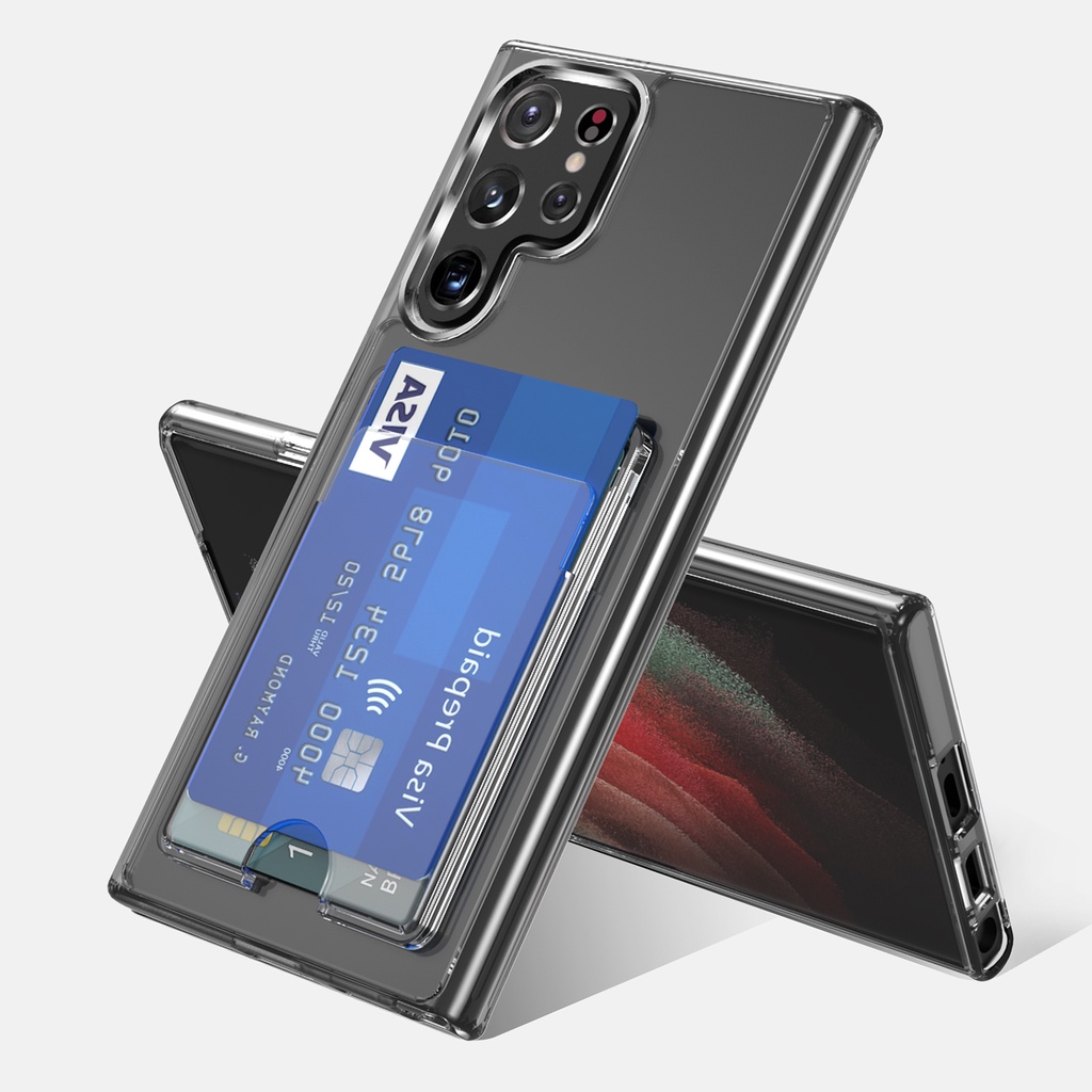 สําหรับ Galaxy S22 S21 หมายเหตุ 10 20 Plus Ultra Case, Samsung S22 Ultra Case, Minimalist Wallet Cas