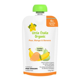 Little Étoile Organic อาหารเสริมเด็กออร์แกนิค รสแพร์ มะม่วง และกล้วย