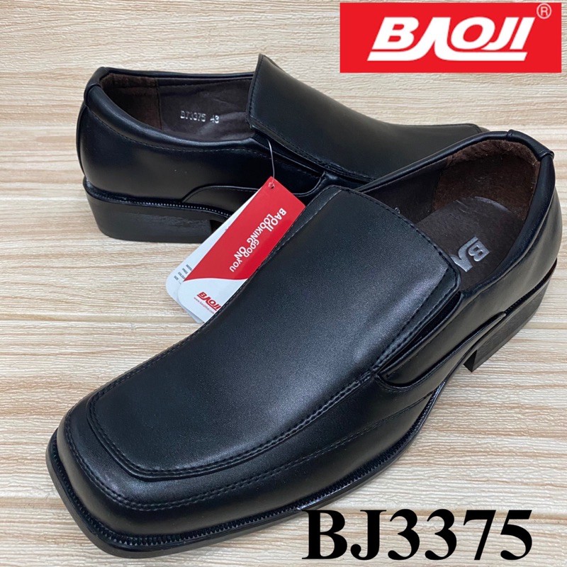 Baoji  BJ 3375 รองเท้าคัทชู (39-46) นักศึกษา ใส่ทำงาน สีดำ ลห