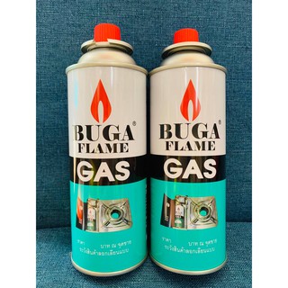 แก๊สกระป๋อง แก๊สเตาปิคนิค BUGA FLAM   มี มอก.974-2533 เจ้าเดียวในประเทศไทย น้ำหนัก 355 กรัม จำนวน 2 กระป๋อง