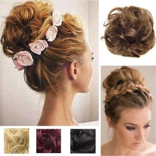 ผู้หญิง พันผมยุ่ง Chignon ผม Scrunchie ซาลาเปา ทนความร้อนต่อผม