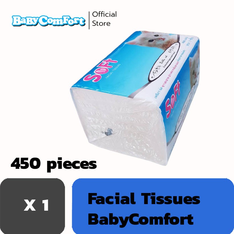 Tissue & Paper Towels 25 บาท Kudzun กระดาษทิชชู่ กระดาษเช็ดหน้า POPUP SOFT แพคเดี่ยว BabyComfort Home & Living