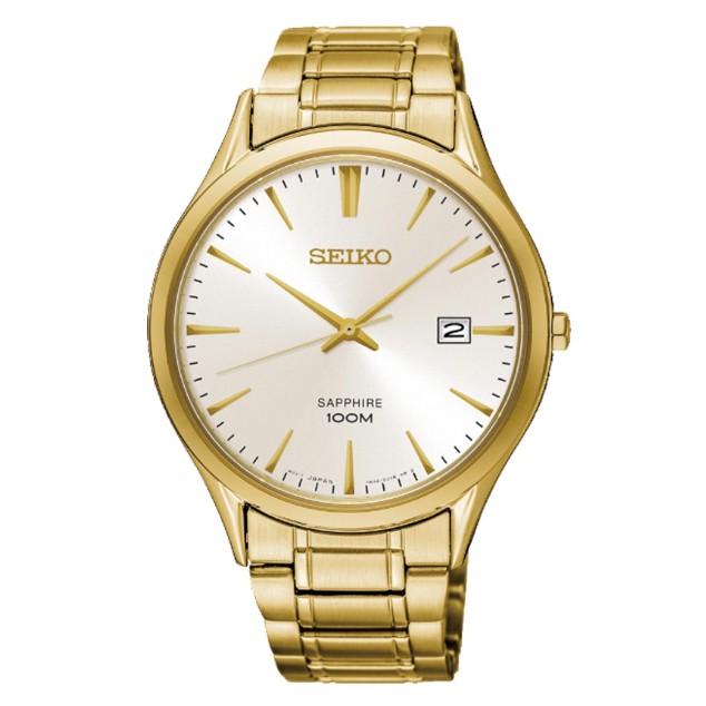SEIKO นาฬิกาข้อมือผู้ชาย สายสแตนเลส รุ่น  SGEH72,SGEH72P,SGEH72P1 -  สีทอง
