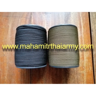 เชือกมู่ลี่ ขนาด 2 ม.ม. สีดำ , เขียวขี้ม้า แบบเป็นม้วน 100 เมตร