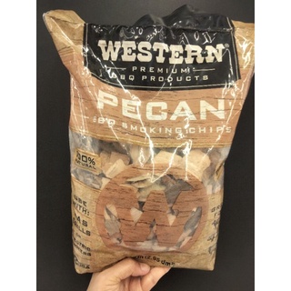 Western Pecan b b q Smoking Chips เศษไม้ หอม รมควัน กลิ่น พีแคน เวสเทิร์น 2 ปอน