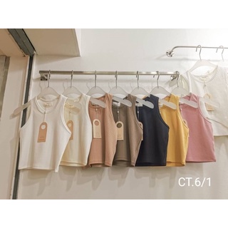 🌻New ✨แจ้งสีทางแชทได้เลยคะ พร้อมส่ง📮คุณภาพเกินราคา  Croptop เสื้อกล้ามครอป เว้า​ช่วงไหล่ด้านหลังเนื้อผ้านิ่มยืดหยุ่น