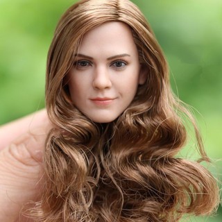 1/6 Scale Emma Watson Head Sculpt W Long Curls Hair Fit for 12 inches Femal body