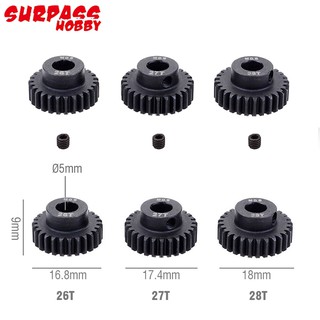 เกียร์มอเตอร์โลหะ M0.6 17T/18T/19T/20T/21T/22T/23T/24T/25T/26T/27T 5.0 มม. 2 ชิ้น/ล็อตสําหรับ 1/8 Rc Car Hsp