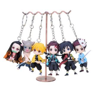 พวงกุญแจคอสเพลย์ 3D PVC ลายการ์ตูนอนิเมะ Demon Slayer Kimetsu no Yaiba Kamado Tanjirou C42A48