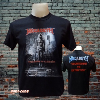 เสื้อวง MEGADETH วงร็อค ไม่มีตะเข็บข้าง ป้ายUS คอฟิต เสื้อวินเทจ เสื้อทัวร์ วงดนตรีร็อคต่างประเทศสามารถปรับแต่งได้