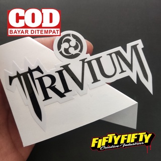 สติกเกอร์ พิมพ์ลาย Trivium แบบเคลือบเงา สําหรับติดตกแต่งหมวกกันน็อค รถจักรยานยนต์ รถยนต์