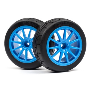 HPI 115155 MOUNTED GYMKHANA TIRES/SPEEDLINE CORSE TURINI WHEELS SET (CYAN/2PCS) WR8