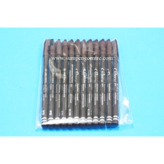 ดินสอเขียนคิ้วมีแปรงสีน้ำตาล no.3 - no.5  (12 ชิ้น), Brown Eyebrow pencil with brush no.3 - no.5 (12 pieces)