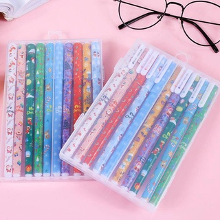 10 ชิ้น / เซต สี 0.38 มม. หมึก ซานตาคลอส สโนว์แมน กวาง เจล ปากกา Kawaii เจล ดินสอ สํานักงาน เครื่องเขียน อุปกรณ์คริสต์มาส ของขวัญ