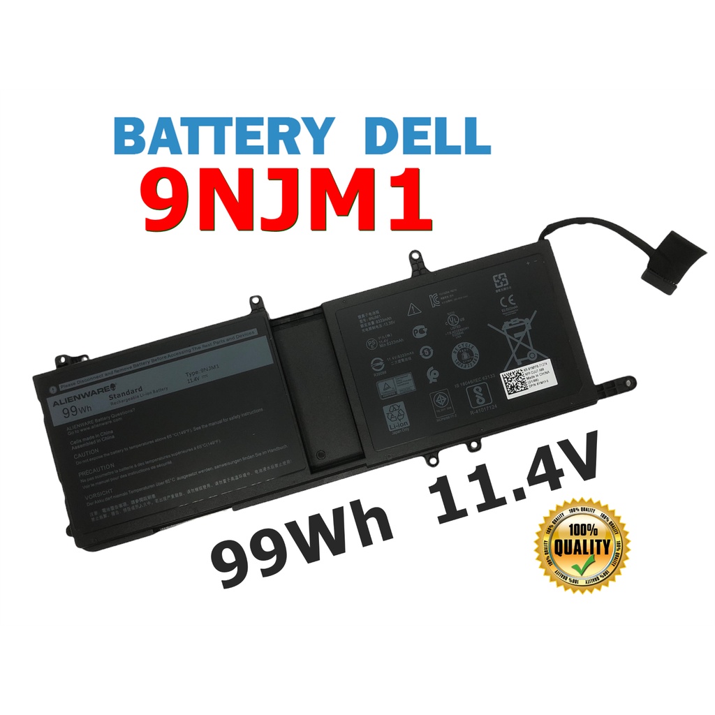 Dell แบตเตอรี่ 9NJM1 (สำหรับ Alienware 15 R3 17 R4 R5 9NJM1 44T2R MG2YH HF250 P31E ) Dell Battery No