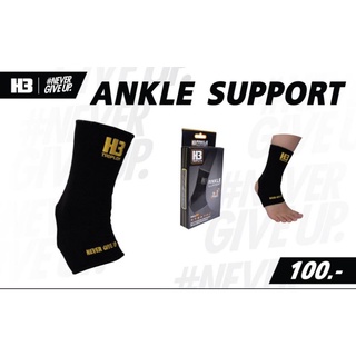 H3 Sport(เอชทรี สปอร์ต)แองเกิ้ล ผ้ารัดข้อเท้าแบบสวม H3 Ankle Support 1 แพ็ค 1 ข้าง สีดำ ขนาด Freesize