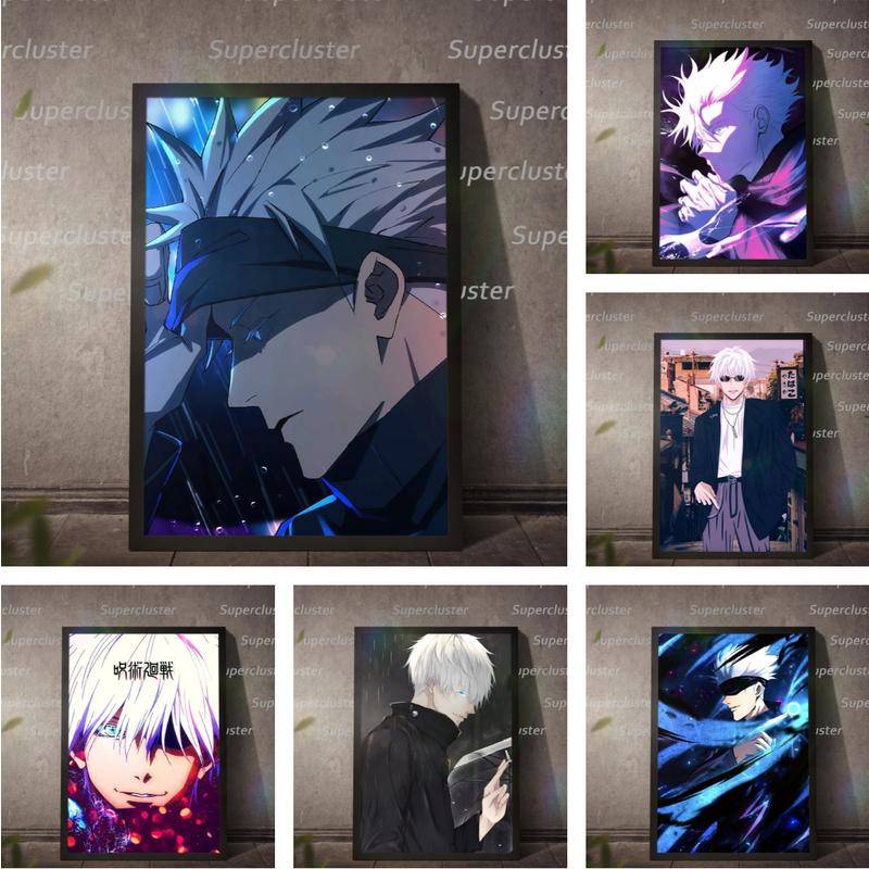 Jujutsu Kaisen ผ้าใบ Gojo ชุดหลัก Combo อะนิเมะภาพวาดโปสเตอร์ Wall พิมพ์ภาพตกแต่งบ้าน