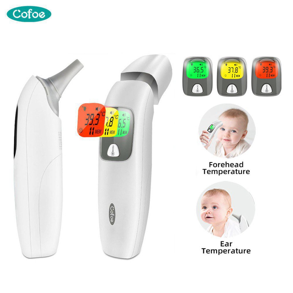 Cofoe 3 in 1 ที่วัดไข้ หูและหน้าผาก รุ่น ปรอทวัดไข้อินฟาเหรด เครื่องวัดไข้ดิจิตอล Infrared Ear Forehead Thermometer 0cHQ