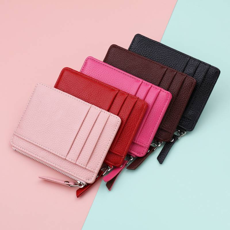 มาใหม่ กระเป๋าสตางค์หนัง ใบเล็ก ใส่เหรียญได้ ใส่บัตรเครดิตได้ สําหรับผู้ชาย และผู้หญิง
