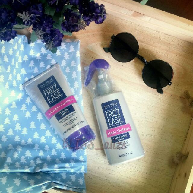 John Frieda Frizz-Ease Straight Fixation Smoothing Creme + Heat Defeat Protective Styling Spray
