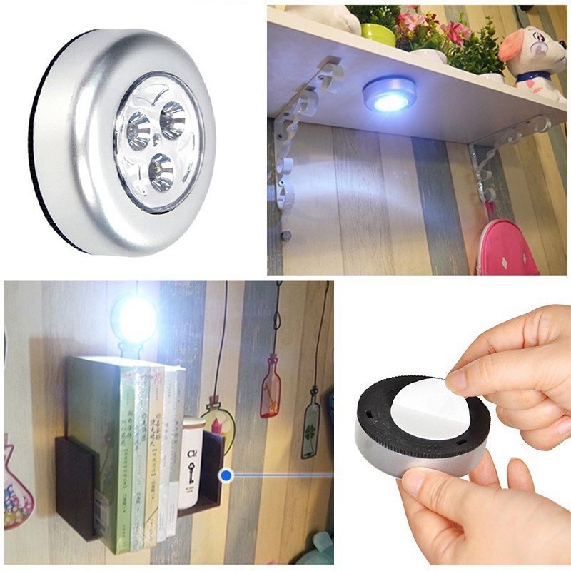 shiny✨ พร้อมส่ง✨ไฟมินิไร้สาย LED แบบแตะ โคมไฟในตู้ ครัว ตู้เสื้อผ้า   ไฟมินิไร้สาย โคมไฟใช้ในบ้านและรถยนต์