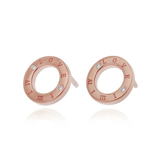 Jewelry Buffet Love Forever Earrings with Sterling Silver 925 and Rose Gold 18K Plated (เงินแท้)