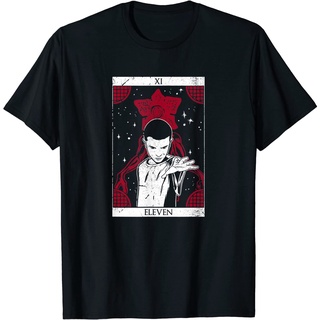 เสื้อยืดโอเวอร์ไซส์เสื้อยืด พิมพ์ลาย Stranger Things Eleven &amp; Demogorgon Tarot Power สําหรับผู้ชายS-3XL