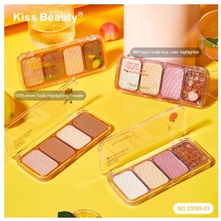 No.23085-03 Kiss Beauty Highlighter Powder สามมิติ 4สี คิส บิวตี้ ไฮไลท์ คอนทัวร์ใบหน้า 4 สี