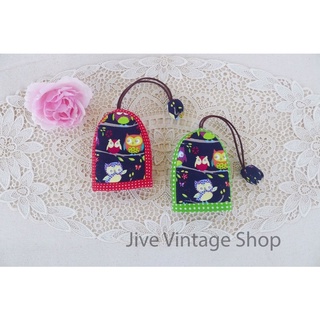 แพ็คคู่ Handmade Key Cover ลายนกฮูก คู่ ซองเก็บกุญแจ กุญแจบ้าน กุญแจรถ นิ่มๆ ทำจากผ้า cotton 100% แต่งด้วยตุ้มดอกไม้ค่ะ