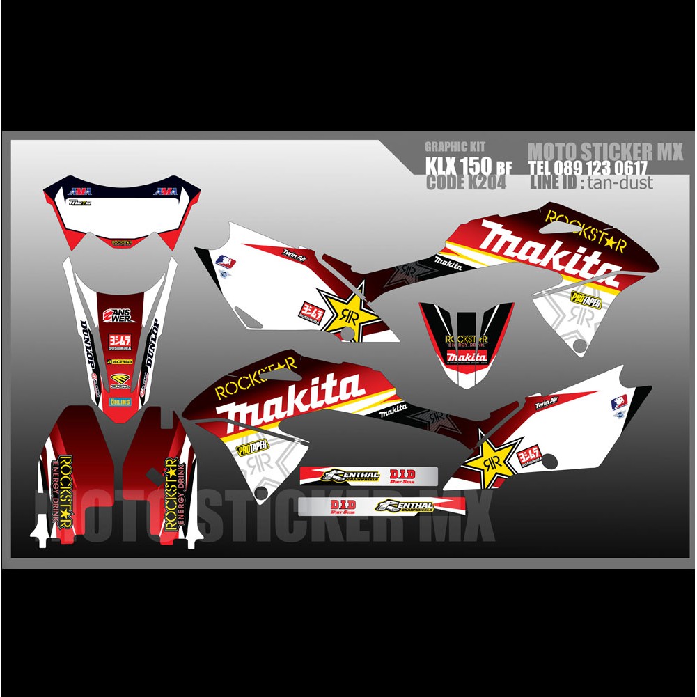 สติ๊กเกอร์ KLX150 bf kawasakiทั้งคัน Graphic kit สติ๊กเกอร์เคลือบเงา สุดคุ้ม