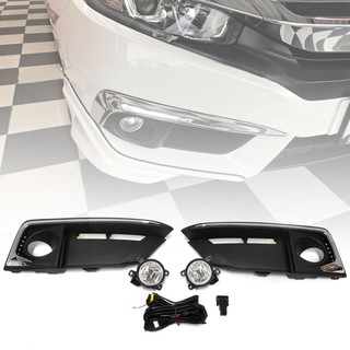 ชุดไฟตัดหมอก ไฟสปอร์ตไลท์ รุ่น ฮอนด้า ซีวิค HONDA CIVIC ปี 2019 - 2020 รวมชุดสายไฟ และอุปกรณ์ ขอบชุบ 1 ชุด