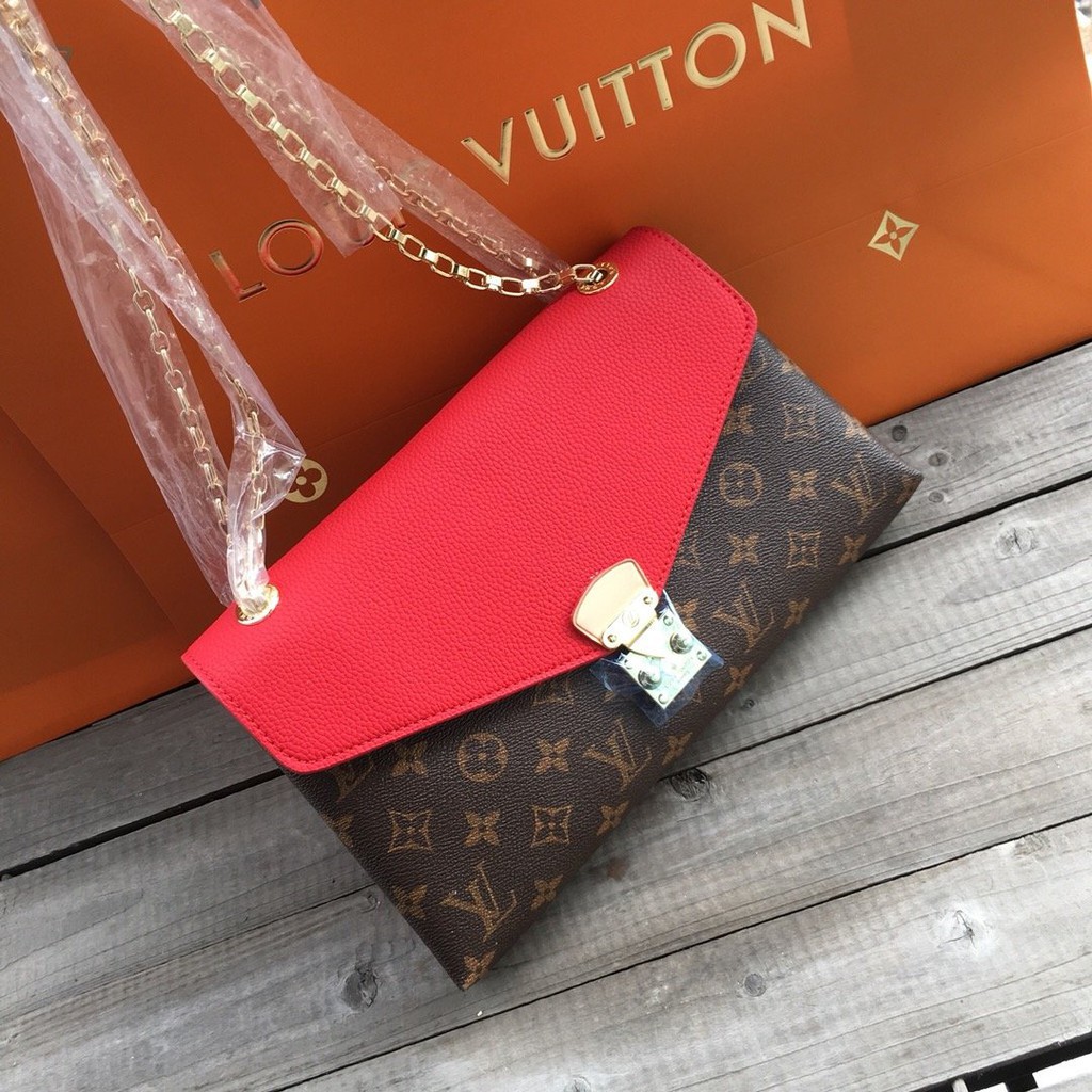 louis vuitton red chain bag