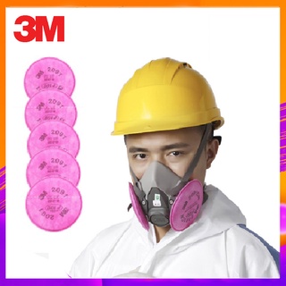 3M หน้ากากครึ่งหน้ากันฝุ่นและเคมี รุ่น 6100/6200/6300 พร้อม ตลับกรองฝุ่น 2091/2097