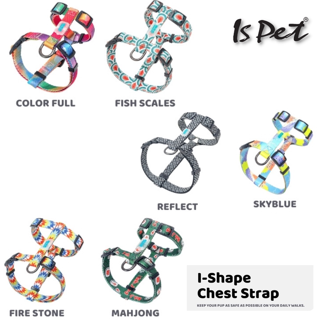Leashes, Collars, Harnesses & Muzzles 600 บาท ISPET – lightweight+Series + I-shape Chest Strap สายรัดอกสุนัข Pets