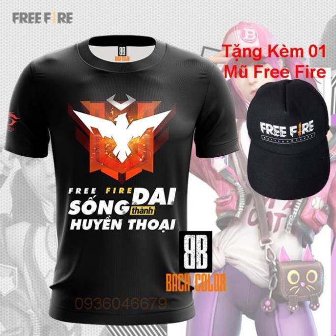 HOT- [ขายดี] Legendary Rank 3D Black Free Fire T-Shirt - shocking