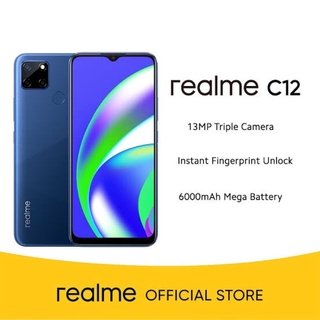 Realme C12 แรม3รอม32 (ใส่ซิม aisเท่านั่น)เครื่องใหม่ มือ1 เครื่องศูนย์ไทยแท้100% ประกันศูนย์ ผ่อนSplayleter/บัตรเครดิต0%