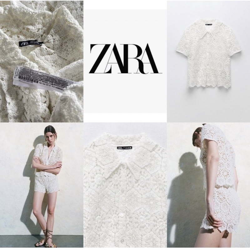 ชุดเสื้อแขนสั้นลูกไม้ Zara