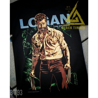 BT 93 Logan The wolverine X men เสื้อยืด สีดำ BT Black Timber T-Shirt ผ้าคอตตอน สกรีนลายแน่น S M L XL XXL