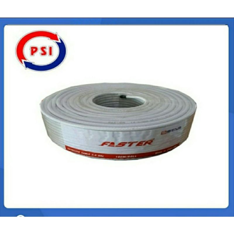 สายนำสัญญาณ RG6 ยี่ห้อ PSI FASTER ยาว 100 เมตร ชิลด์ 60%