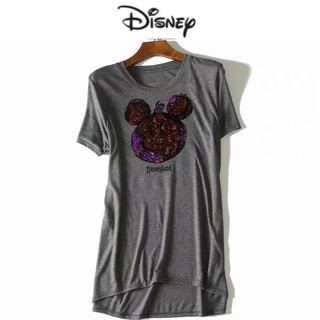 เสื้อยืดดิสนีย์สีเทา ปีกเลื่อมลาย Mickey mouse 🐾 งานDISNEY แท้ 💯%(TS078)