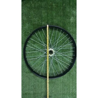 ล้อสำเร็จรถเข็น พร้อมดุมแป๊ป + ซี่ลวด ขนาด 26 × 2 1/2 สีดำ