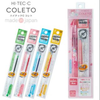 ปากกา4สี +ไส้ปากกา0.4มม. Hi-Tec-C coleto