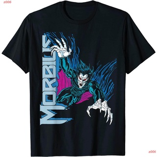 เสื้อยืดสีขาว Marvel Morbius Comic Book Retro T-Shirt เสื้อยืดพิมลาย เสื้อผู้ชาย เสื้อผู้หญิง เสื้อคอกลม เสื้อยืดแฟช