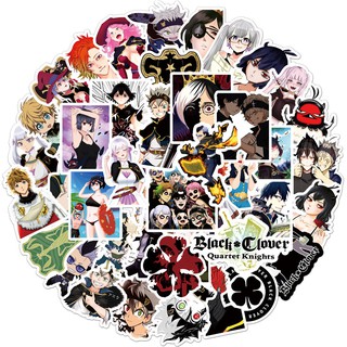 Black Clover สติกเกอร์กันน้ำรูปแบบที่แตกต่างกัน, 50 ชิ้น